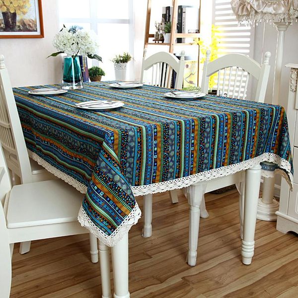 Mantel de lino y algodón para mesa
