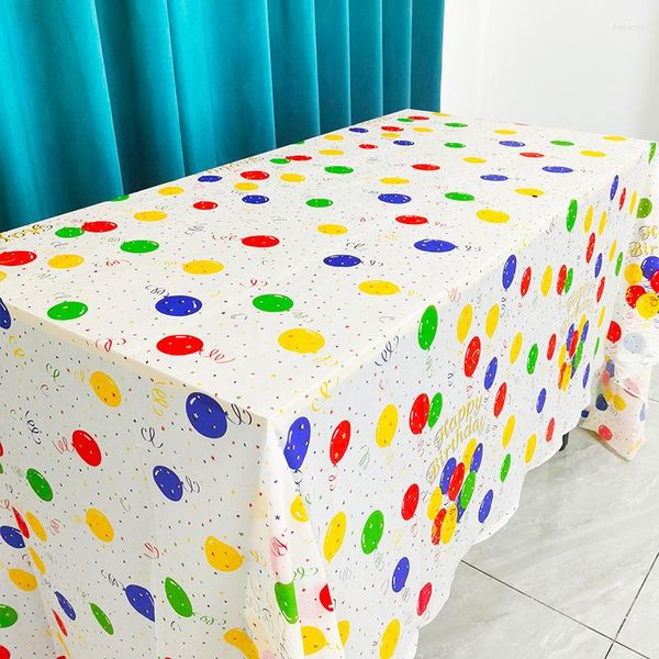 Nappe de luxe jetable en plastique, ballon rectangulaire, pour fête d'anniversaire d'enfant, colorée