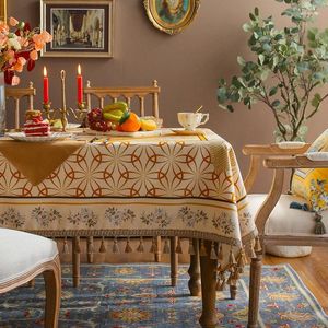 Table de table de luxe de style européen nappe avec paquet de fleurs jacquard rectangle de filet