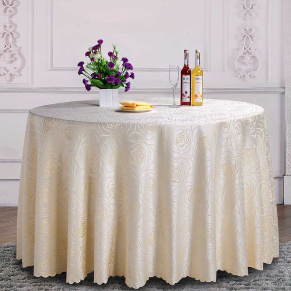 Mantel de lujo con patrón de marfil, mantel redondo de poliéster, mantel rectangular, cubierta de mesa de boda, restaurante, fiesta, Deaorations W0414