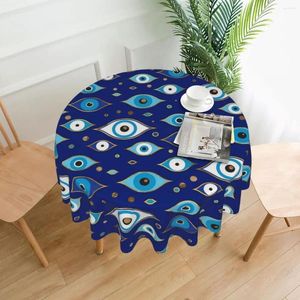 Table de table Matiasma Evil Eye Round Round Greek Mati Mataki Couverture imprimée pour la cuisine Polyester drôle Polyester