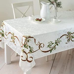 Nappe de Table rectangulaire imprimée en Polyester, imperméable, joyeux noël, décoration de fête, décor de café et de vacances