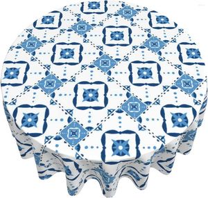 Nappe ronde mexicaine Talavera, imperméable, résistante aux taches, à l'huile, couverture anti-rides, décor de cuisine et de vacances