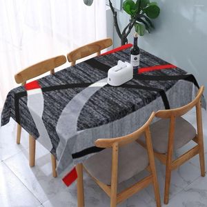 Mantel de mesa moderno abstracto gris rojo remolinos mantel rectangular equipado impermeable patrón geométrico cubierta para fiesta