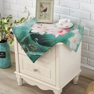 Tafeldoek Moderne Chinese lotusthee zijkast koelkast handdoek handdoek Oven Cover Home Decoratie 60x60cm
