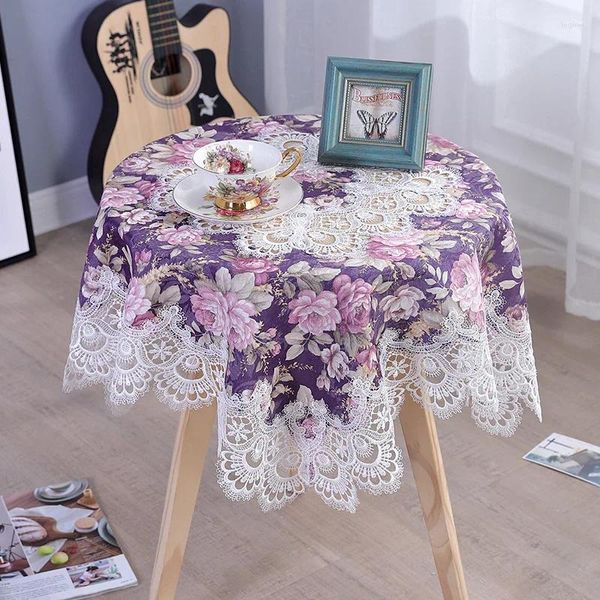 Toalha de mesa moderna tecido damasco renda borda quadrada toalha de mesa armário de parede máquina de lavar ar condicionado geladeira lcd tv capa