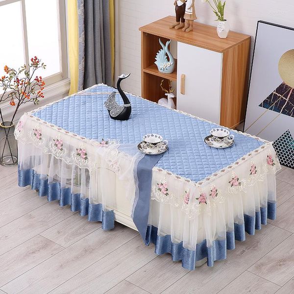 Nappe Moderne Minimaliste Tissu Dentelle Nappe Rectangulaire Italien Velours Thé Pour Usage Domestique