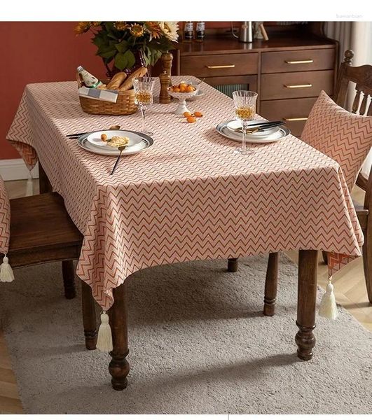 Nappe de table minimaliste moderne, Style Ins, Jacquard, drapeau américain anti-poussière, tapis à thé D5F3974