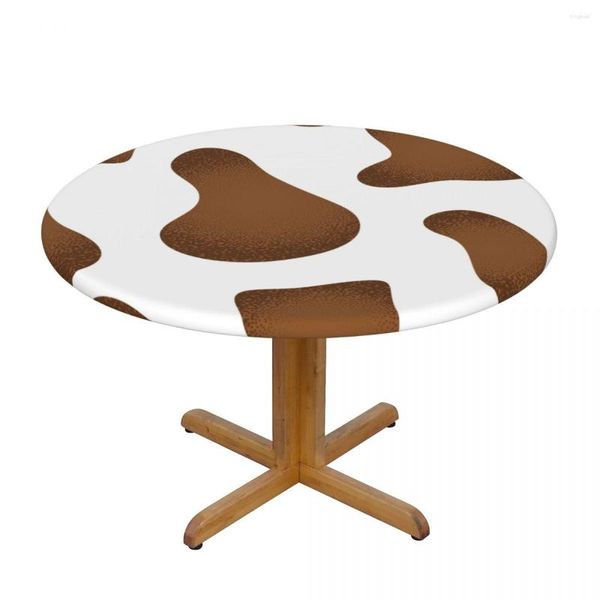 Nappe de table moderne couverture ronde nappe extensible peau de vache brune décoration de la maison