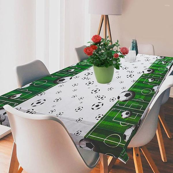 Tableau de football de football moderne en plastique Couverture imprim￩e jetable nappe sportive ￠ la maison D￩coration de f￪te de mariage