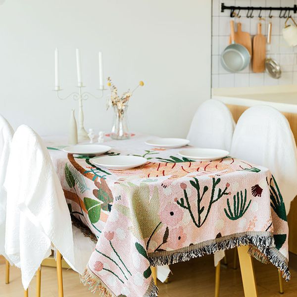 Nappe de table couverture polyvalente décor à la maison mode anti-poussière coton lin coussin lit canapé couverture 220906