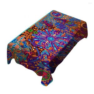 Tela de mesa nativa mexicana tradicional huichol hilo pintura ceremonia chamánica arte popular mantel by ho lili para la decoración de la mesa