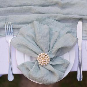 Nappe de table en coton doux naturel serviettes en lin dîner pour les décorations de mariages fêtes d'événements familiaux Thanksgiving décor formel