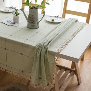 Table Cloth Nordic Fresh Solid Color Art Tassel Square Tea Desk Dining