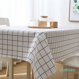Tafelkleed Nordic Raster Oilvrije tafelkleed Waterdicht wegwerp Peva Mat rechthoekig Huis Moderne eenvoud Mooie voortreffelijk