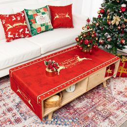 Tafelkleed Noordse stijl Geometrische kerst Red Green Tafelkleed Cover Cotton and Fabric Art Tischtuch Nappe Mantel Toalha