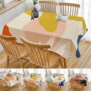 Nappe de Table en lin d'épissure Orange de Style nordique, nappe rectangulaire à motif Simple pour la maison et la cuisine