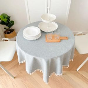 Tableau de table nordique rond Round Broidered en dentelles de nappe lavable couvercle de coton pour décor de mariage de Noël