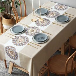 Tafelkleed Nordic Style Tafelkleed Geometrische waterdichte eettafel Cover Wedding Party Rechthoekige tafelkleed PVC Home Kitchen Decor HKD230818