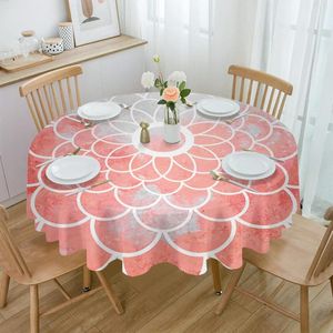 Nappe de table peinture à l'huile abstraite Texture florale rose nappe ronde couverture étanche pour la décoration de fête de mariage salle à manger