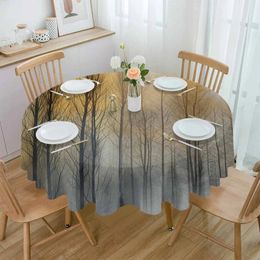 Table de table de table peinture abstraite arbre imperméable de mariage nappe de vacances
