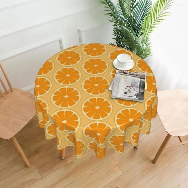 Table de table en tissu oranges de nappe ronde fruits imprimé protecteur vintage salon conception de conception de conception