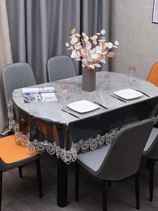 Nappe de table ovale en PVC, imperméable, résistante à l'huile, sans lavage et brûlure, Style chinois, pour la maison