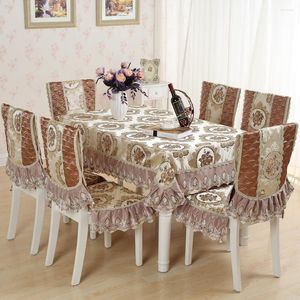 Nappe pastorale dentelle florale tissu fête de noël maison cuisine nappe ensemble costume nappe rectangulaire chaise couverture