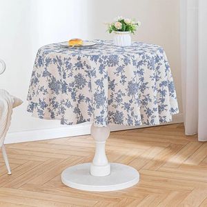 Tableau de nappe pastorale pastorale Retro Floral Couche Ins Blue Coton Linn Small Fresh Tea Round Art Cove