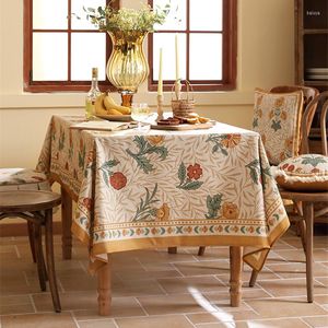 Mantel de mesa Pastoral Vintage mantel elegante comida Lino flor impreso hogar Rectangular café cubierta decorativa