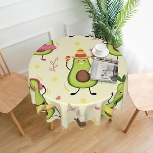 Nappe motif de mignon avocat fruits nappe ronde imperméable Kawaii nappes sans plis couverture