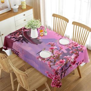 Tafel doek roze bloemen kersen tafelkleed pruimenboom bloesems Japanse lente print rechthoekige deksel voor eetkamer keukendecoratie