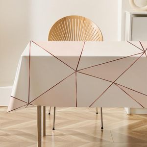 Nappe de Table en marbre rose, triangulaire, en losange, anti-poussière, résistante à la chaleur, pour cuisine, plusieurs tailles, décorations de salle à manger
