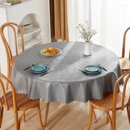 Nappe de table ronde en coton et lin uni, couverture de couleur unie pour salle à manger, thé, maison