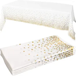 Tabla de tela de plástico de plástico desechable cubierta de fiesta rectangular de oro impermeable para la decoración del cumpleaños de la boda