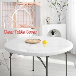 Nappe de Table en plastique, imperméable à l'huile, ronde, épaisse, jetable, pour mariage, fête d'anniversaire