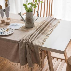 Tafelkleed polyester vezel kersttafelkleden rimpelvrije binnen rechthoek tassel cove outdoor dineren anti-f h3u7