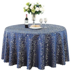 Mantel de poliéster Jacquard, mantel redondo, cubierta de boda, patrón de damasco, decoración, restaurante, fiesta, banquete 230613