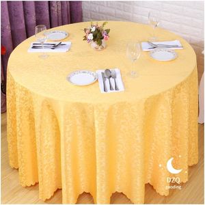 Nappe de table en Polyester Jacquard, décoration de fête de Banquet de mariage, couvertures rondes blanches pour la maison