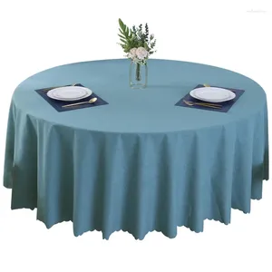 Nappe ronde en coton et lin de couleur pure_AN3913