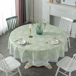 Mantel de encaje de PVC Mantel impermeable a prueba de aceite Mesa redonda Paño Impreso Cubierta de mesa de comedor para el hogar para la decoración del banquete de boda 220921