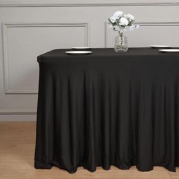 Tafelkleed rechthoek gemonteerd stretch spandex cover tafelkleed lycra lange bar voor el evenement party decoratie