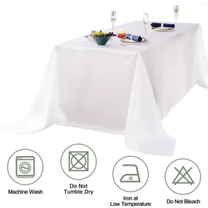 Table de table rectangle nappe en satin banquet de mariage couverture de salle à manger couleur blanc blanc simple el fête décoration