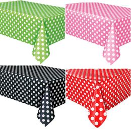 Nappe Rectangulaire Couvertures Nappe En Plastique Jetable Imperméable Pour La Fête D'anniversaire De Mariage PE Dot Eco Vaisselle