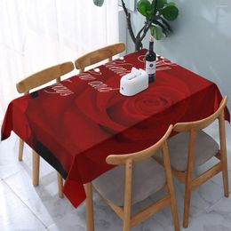 Nappe rectangulaire ajustée Be My Valentine, résistante à l'huile, couverture de 40 à 44 pouces, avec bord élastique