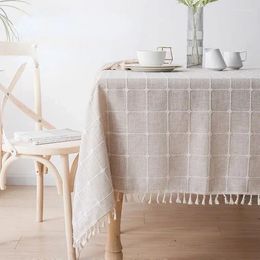 Table de lin rectangulaire à table avec glands simples pour le café à la maison couverture décorative carrée 140cm 55 "