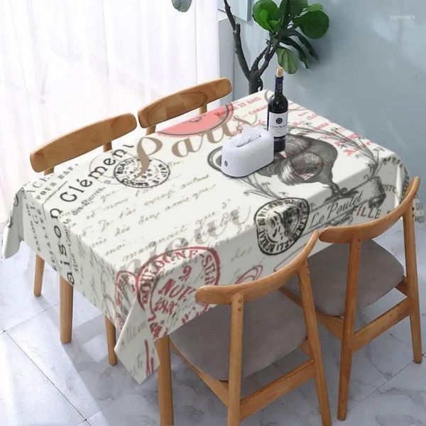Tableau à table rectangulaire à l'huile vintage Vintage Français Rooster rose couverture rose couvercle Batelle de bord Backed pour manger