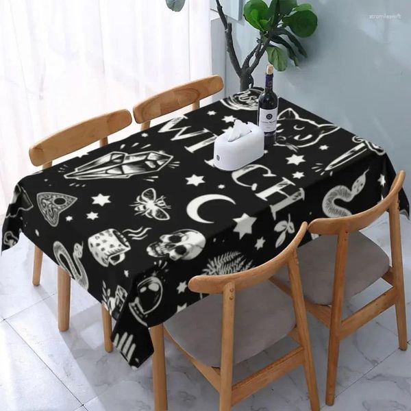 Nappe rectangulaire imperméable à motif de sorcière, couverture de 45 à 50 pouces, avec bord élastique