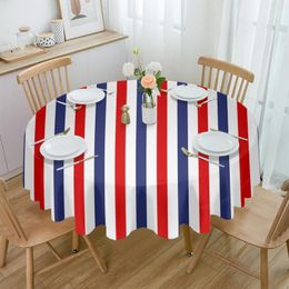 Tischdecke, rot, blau, weiß, gestreift, gewebte Tasche, wasserdichte Tischdecke, Dekoration, runde Abdeckung für Küche, Hochzeit, Zuhause, Esszimmer