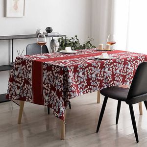 Nappe de Table rouge décorative de mariage, imperméable, tapis de Table de noël, anti-poussière, Table basse rectangulaire, R230605